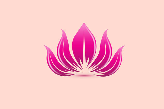 Logo lotus pink flower for spa massage cosmetic industry isolated on white background icon vector web image graphic illustration design - Powered by Adobe