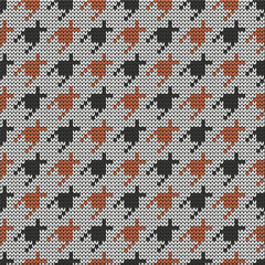 Knitted seamless goose foot pattern. Modern fabric design. Vector illustration.