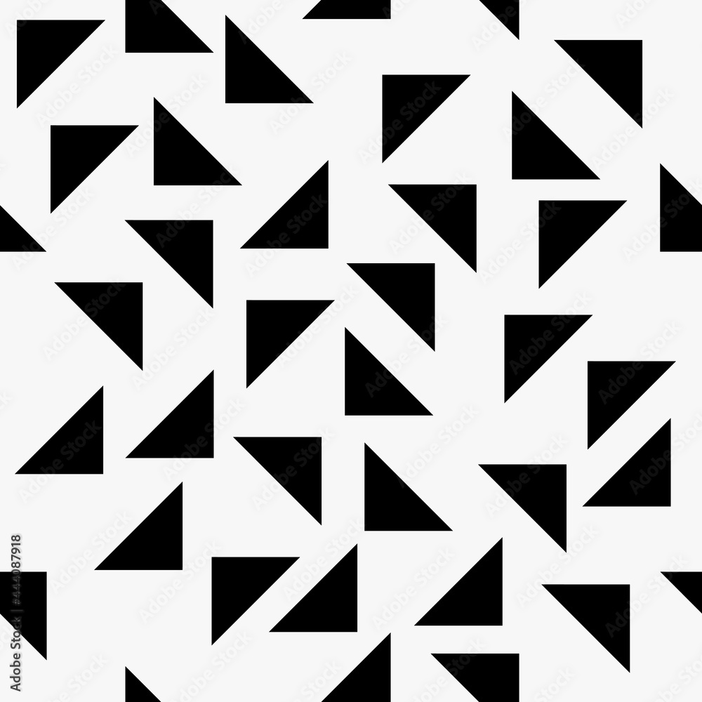 Poster black triangles mosaic wallpaper. vector seamless triangles.