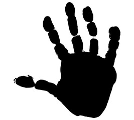 Handprint of palm of child, isolated. Vector illustration.