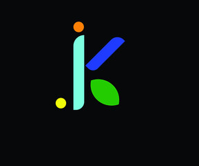 JK colorful premium logo on black background
