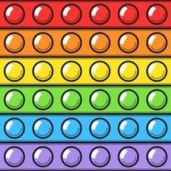 Seamless pattern of trendy pop it fidgets