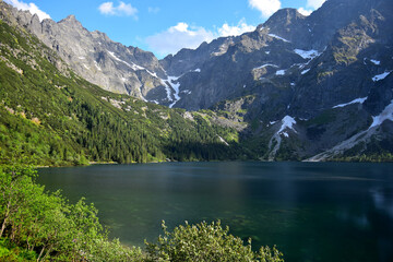 Naklejka na ściany i meble Lake Morskie oko, also called Eye of the Sea. High Tatra mountains. Poland.