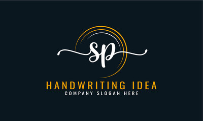 Initial S P, letter handwriting logo Design


