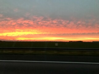 sunset over the river