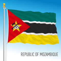 Mozambique official national flag, african country, vector illustration
