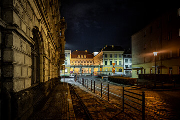 Poland - Royal Palace in Wroclaw - Breslau - Night panorame