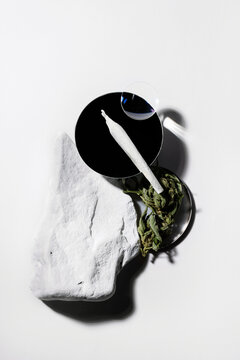 Pre-rolled still life cannabis set