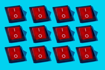 red buttons in power-off position