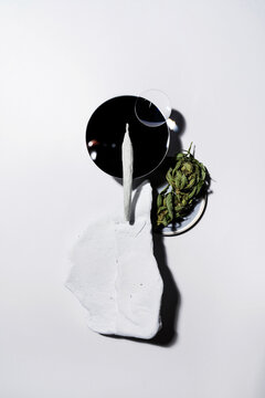 Pre-rolled still life cannabis set