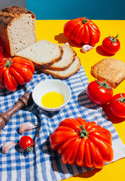 Mediterranean breakfast ingredients