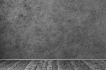 Dark interior design. Wooden floor. Template for your design.