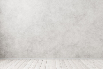 Light interior design for your workpiece. Wooden floor in the loft interior. 3d render.