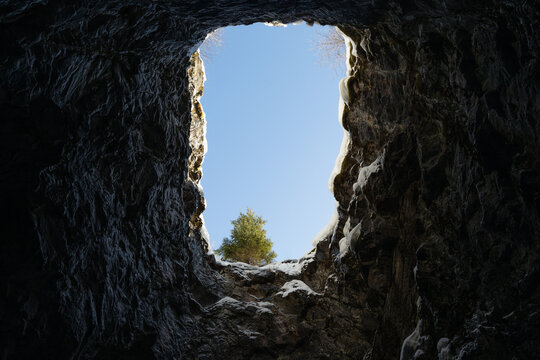 View from the bottom of the pit