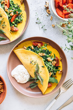 Chickpea flour crepes