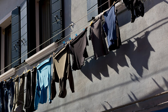 Clothes to dry outside the houses of Burano