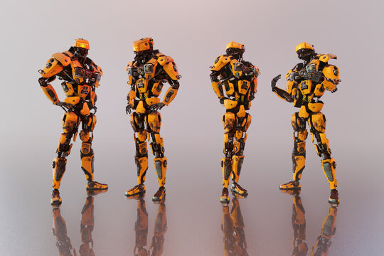 Yellow worker robots