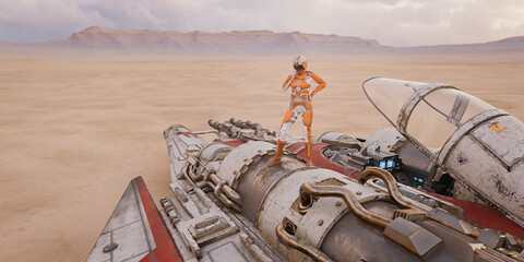 Spacecraft in desert