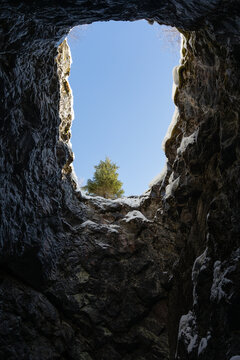 View from the bottom of the pit