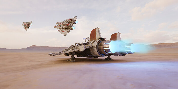 Spacecraft in desert