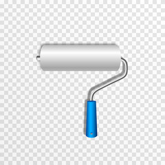 Artistic paint roller. Construction roller png. Roller for paint, drawing, construction.