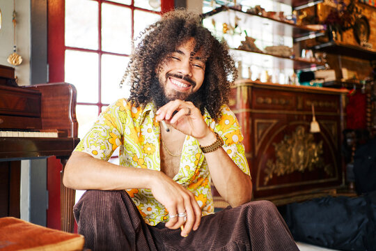 happy cannabis smoker