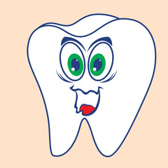 Amusing healthy cartoon tooth