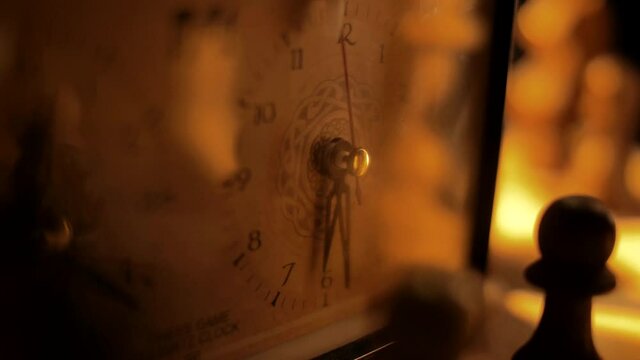 Chess clock during the competition. Timelapse.