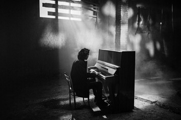 A man playing the piano
