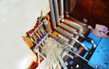 Heating system. Floor heating system and warm water supply.