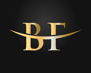 Modern BF Logo Design for business and company identity. Creative BF letter logo Design - obrazy, fototapety, plakaty