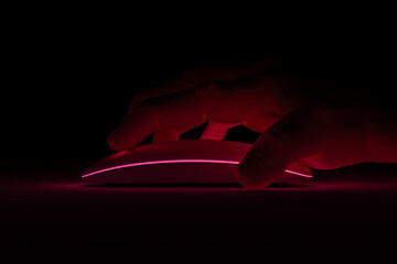 Gamer hand holding computer mouse