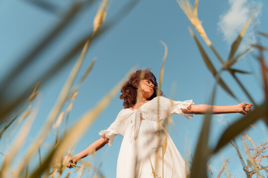 Woman surrounded by nature