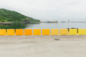 Pier with yellow fence