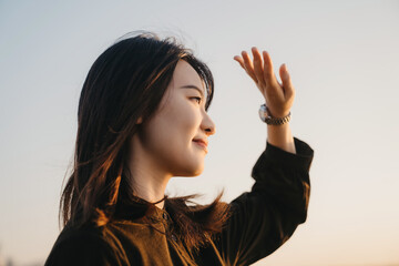 Woman looking into the distance