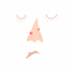 Nose teen problems icon. Flat illustration of Nose teen problems vector icon for web design, hand drawn, doodle