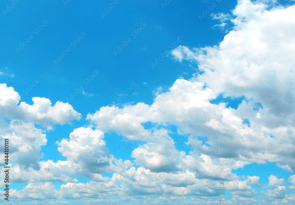 Wall mural Blue sky with clouds closeup