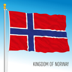 Norway official national flag, european country, vector illustration