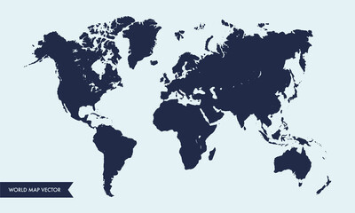 Map of the world in vector format with dark and blue colours.