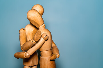 Hug concept. Drawing on a chalkboard. Support service for those in need
