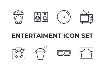 entertaiment set icon, isolated entertaiment set sign icon, vector illustration