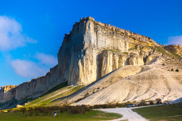 Fototapeta na wymiar White rock in Crimea