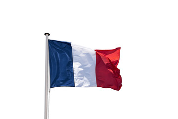Naklejka na ściany i meble French flag isolated on white background. National flag of France. 