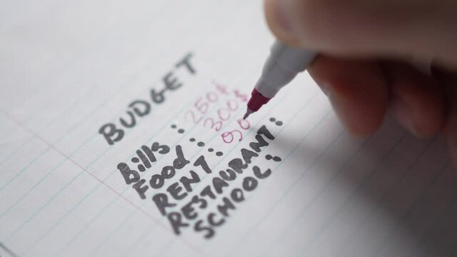 Making a Personal Budget On a Piece of Paper