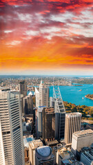 Sydney skyline - Beautiful sunset over Australia