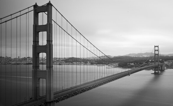 Golden Gate Bridge No People, No Cars, No Boats In Black And White © larry d crain/EyeEm