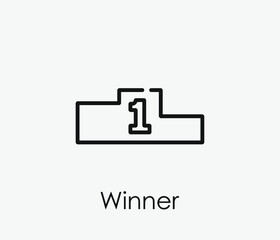 Winner vector icon. Editable stroke. Symbol in Line Art Style for Design, Presentation, Website or Apps Elements, Logo. Pixel vector graphics - Vector