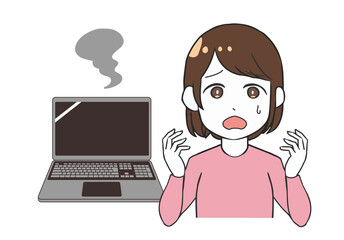 パソコンの故障　女性