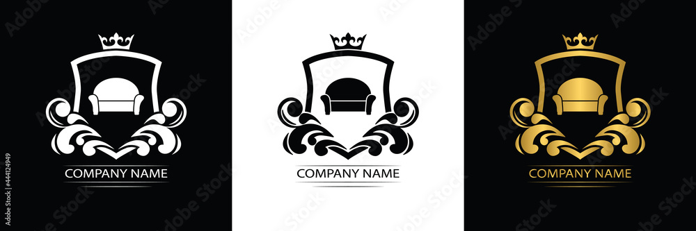 Wall mural furniture logo template luxury royal vector company decorative emblem with crown