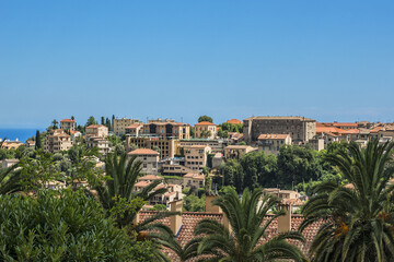 Beautiful landscape of Vence - commune set in hills of Alpes Maritimes department in Provence-Alpes-Cote d'Azur region in southeastern France. 
